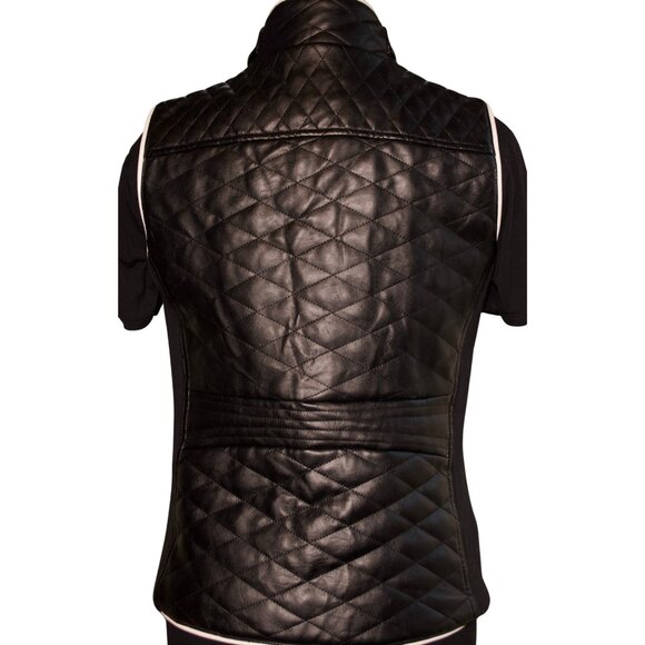 Böhme Quilted Faux Leather Vest – Black – XS - Picture 4 of 13